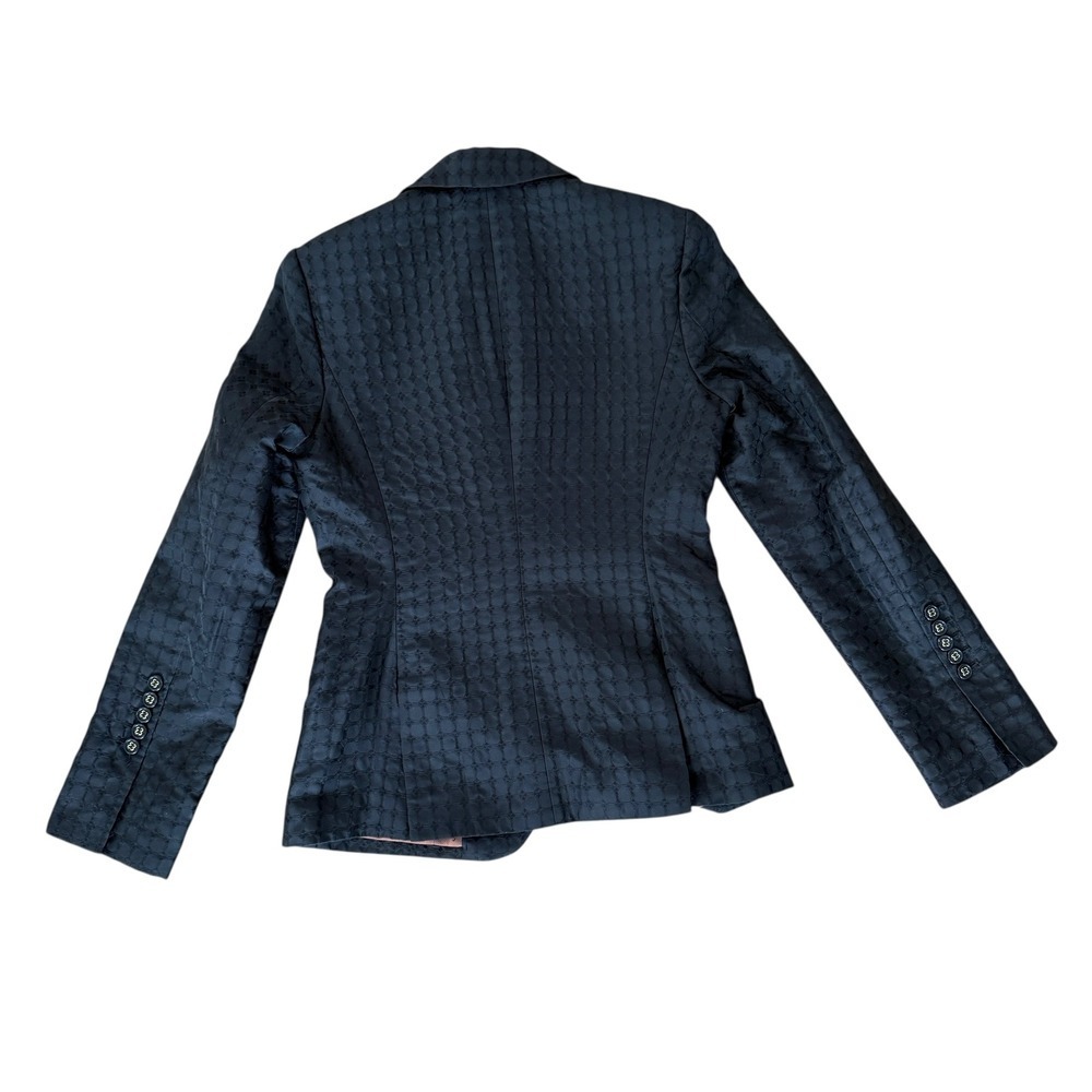 BCBGMAXAZRIA Black Textured Blazer Jacket Career Wear Work Office Stylish - Picture 2 of 10